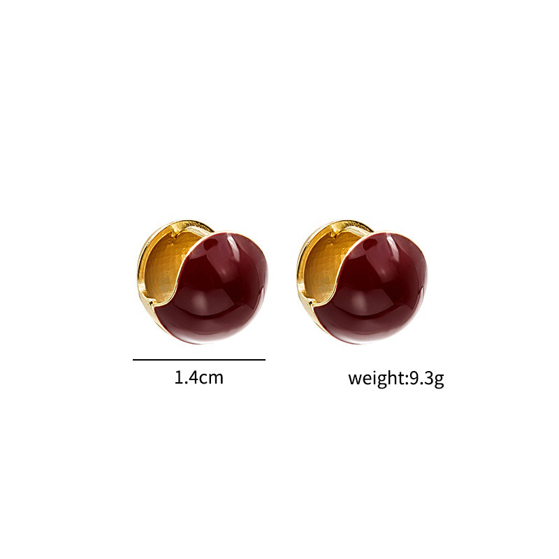 Bông Tai Đậu Đỏ Acacia Phong Cách Retro, Thiết Kế Đơn Giản Và Thanh Lịch