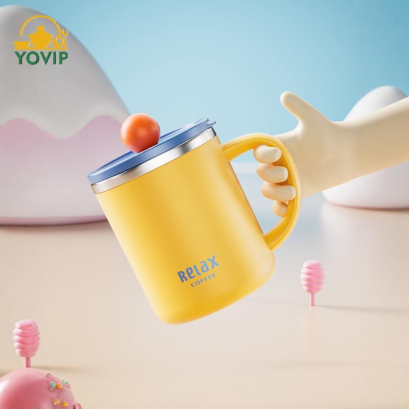 YOVIP 400ML cốc giữ nhiệt inox 304 hai lớp cách nhiệt, kín, di động cho văn phòng, sữa, cà phê, sinh viên