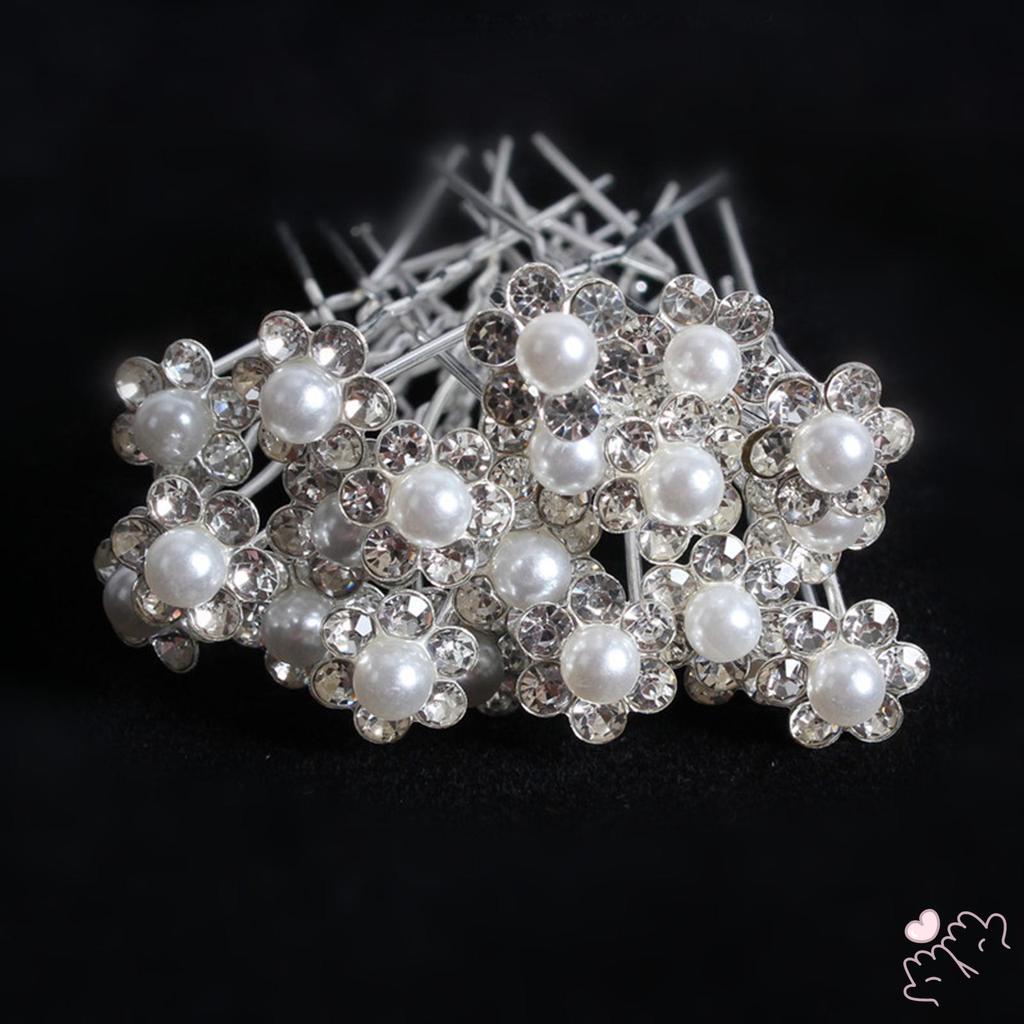 Barrette Ngọc Trai Chân Chữ U cho Cô Dâu - Phù Hợp Tóc Dày Xoăn, Trang Trí Tóc Cưới
