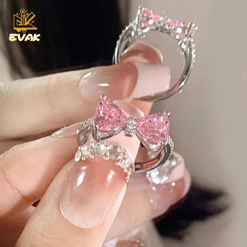 Nhẫn zircon điều chỉnh được, phù hợp làm quà tặng cho bé gái