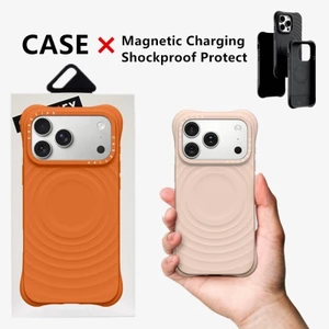 CaseTifg Ripple Vỏ Điện Thoại Silicon Lỏng Chất Lượng Cao Cho iPhone 17Air 17 13 14 15 16 Pro Max Plus Sạc Từ Tính Vỏ Chống Sốc Tích Hợp Mặt Sau Flannel