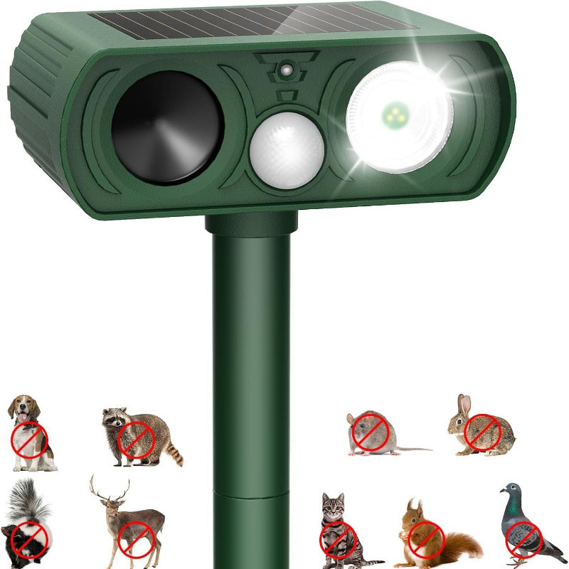 Máy Đuổi Động Vật, Cảm Biến Hồng Ngoại Thông Minh, Sạc Năng Lượng Mặt Trời, Chống Nước IPX4