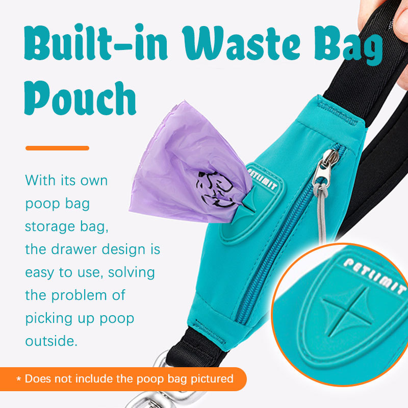Dây xích chó HamshMoc có túi đựng chuồng Khóa an toàn đôi Vòng xoay chống đầy đặn Dây Nylon cho mọi giống