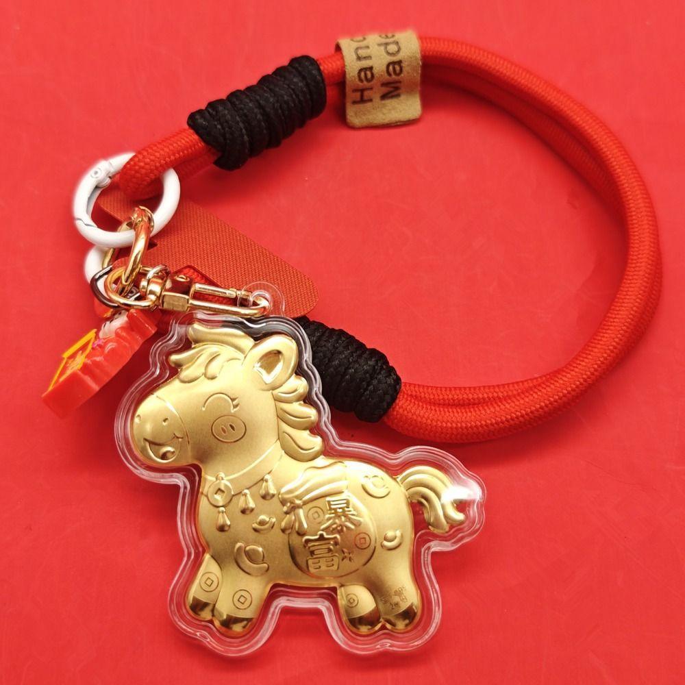 Phụ kiện ngựa vàng GOJO - Móc Khóa và Mặt Dây Chuyền DIY Phong Cách Trung Quốc Kawaii cho Tết Nguyên Đán