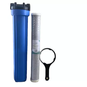 ￼Bộ lọc nước đầu nguồn than hoạt tính lõi 20inch ren 27 cho nước sinh hoạt bao gồm đủ phụ kiện