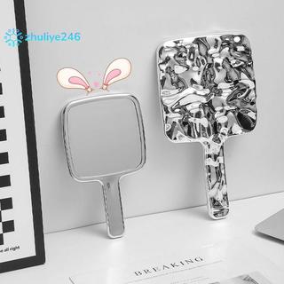 < zhuliye246 > Gương vuông hình dạng lỏng Máy tính để bàn cầm tay Mỹ phẩm Gương trang điểm di động Du lịch Gương làm đẹp phong cách cổ điển cho túi xách