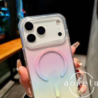 Hút từ tính gradient trong suốt thích hợp cho vỏ điện thoại iPhone 17pro, acrylic trong suốt 16pro, 15 cảm giác cao cấp, 14 bao gồm tất cả chống rơi, vỏ bảo vệ 12 / 11