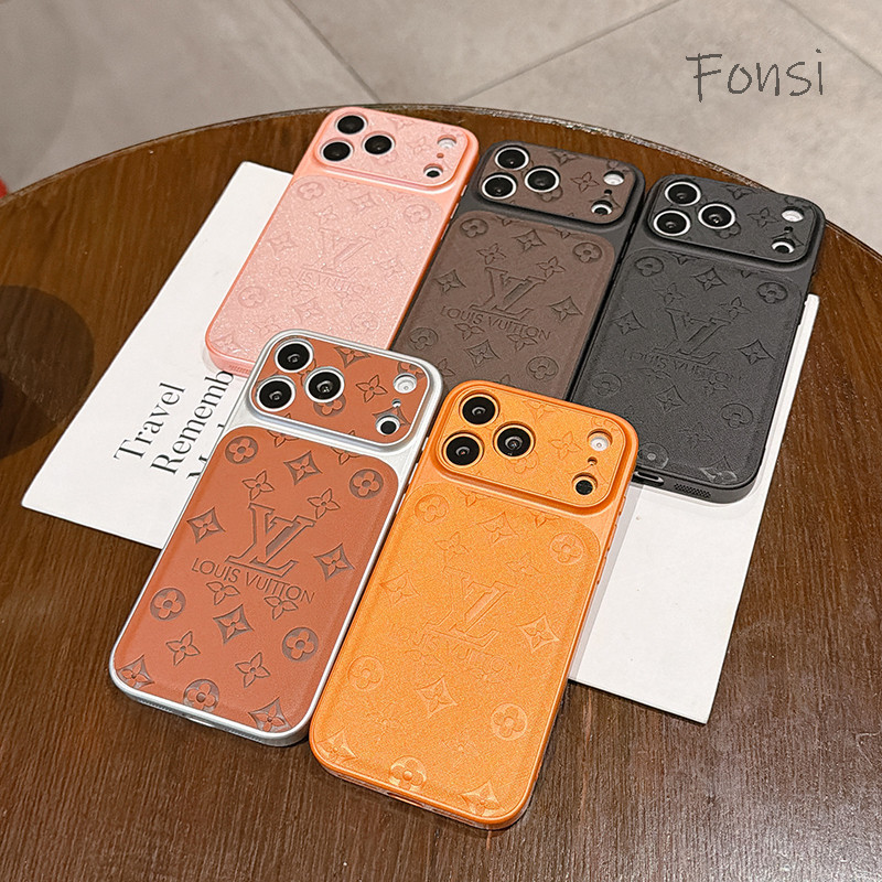 Ốp Điện Thoại Da PU Cao Cấp Có Kim Cương Bling Thiết Kế Nổi Cửa Sổ Lớn Cho IPhone 17 16 15 14 13 Pro Max