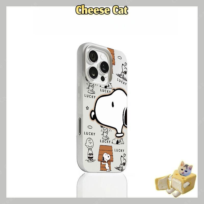 Màu trắng may mắn Chó Vỏ điện thoại dành cho iPhone 17 16 15 14 13 12 11 Pro Max XR Xs Max Vỏ iPhone màu trắng