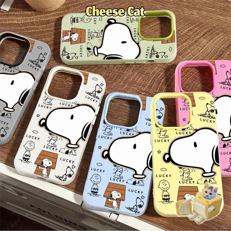 Màu trắng may mắn Chó Vỏ điện thoại dành cho iPhone 17 16 15 14 13 12 11 Pro Max XR Xs Max Vỏ iPhone màu trắng