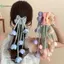 Dây buộc tóc scrunchie họa tiết ruy băng và phụ kiện treo - Phụ kiện thời trang dành cho nữ