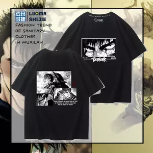 Áo Thun Nam Thiết Kế Berserk Kentaro Miura, Cotton Nguyên Chất, Tay Ngắn