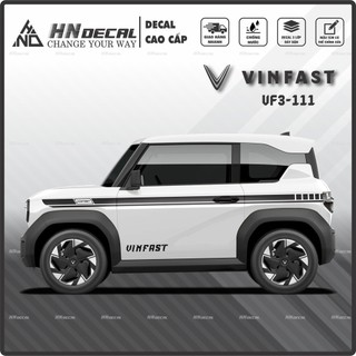 Tem dán xe VF3 - Tem VF3 cao cấp Decal dán xe VF3 MẪU TEM THỂ THAO  ( mẫu VF3 - 111 )