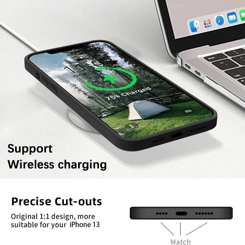 Ốp lưng silicon mềm TPU cho iPhone 13 Mini/13 Pro/13 Pro Max, chống sốc, cảm giác da, bảo vệ máy