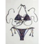 Đồ bơi xẻ ren in hình Bikini ba vòng gợi cảm dành cho nữ
