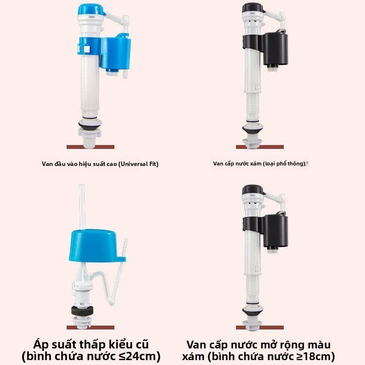 Phụ kiện bồn cầu Daquan van xả nước đa năng đầu vào/đầu ra cho bồn cầu kiểu cũ