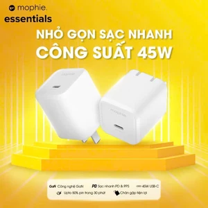 CỦ SẠC NHANH 45W GAN Mophie – CHÍNH HÃNG | CHÂN GẬP GỌN | SẠC SIÊU TỐC CHO iPhone 17 / 16 PRO MAX ⚡