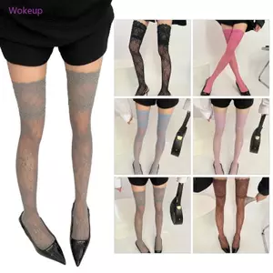 Tất Nylon co giãn dài Woke có ren hoa Vớ đùi cổ điển