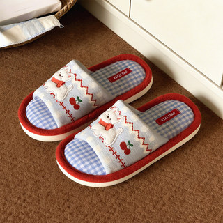 XIXITIAO Dép Nữ Nhà Vải Cotton Đế Mềm Bốn Mùa Giày Sàn Đa Năng