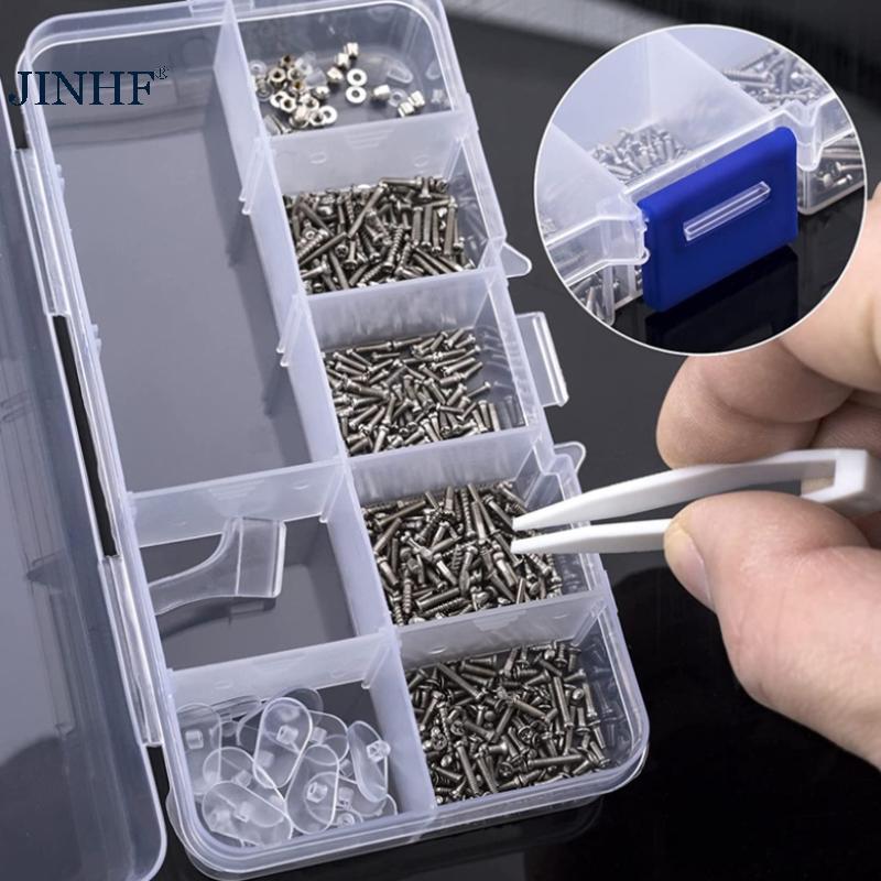 JINHF 500 Chiếc Kính Mắt - Bộ Dụng Cụ Sửa Chữa Full Option, Bao Gồm Ốc Vít và Hạt Quang Học