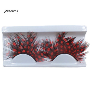 Lông mi giả 3D đầy màu sắc, lông vũ mềm mại, 1 cặp cho Halloween, Cosplay, trang điểm mắt