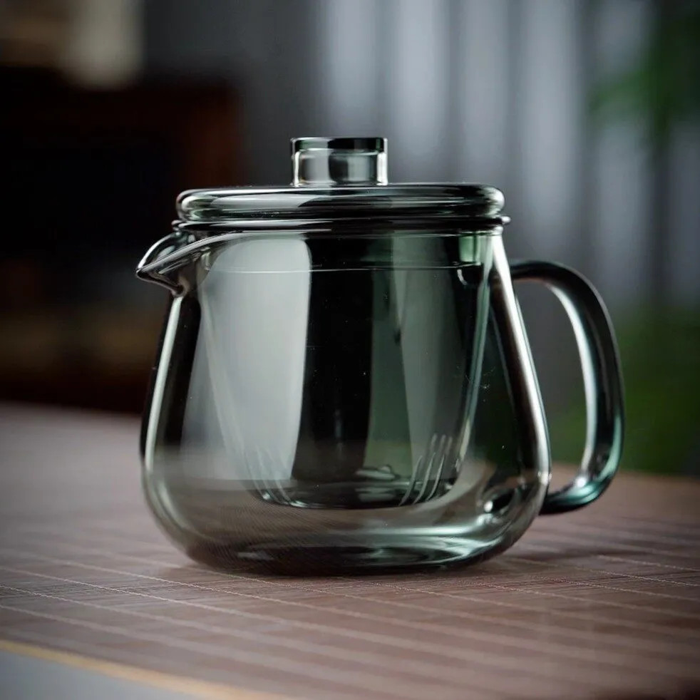 Ấm trà thủy tinh chịu nhiệt Borosilicate cao 400ml Bộ trà thủy tinh chịu nhiệt tách nước trà