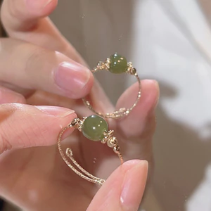 Nhẫn ngọc giả điều chỉnh được dành cho nữ, thiết kế tối giản, phù hợp xếp chồng