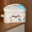 Little Seal Túi Đựng Mỹ Phẩm Dệt Kim Sang Trọng Túi Dễ Thương Lật Thêu Trái Tim Cô Gái Túi Đựng Mỹ Phẩm Túi Bảo Quản Dung Tích Lớn Túi Bảo Quản Di Động