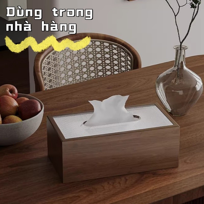 Hộp khăn giấy bằng gỗ tự nhiên cao cấp, dày dặn, bền và đẹp, trang trí bàn phòng khách thanh lịch, hộp gỗ