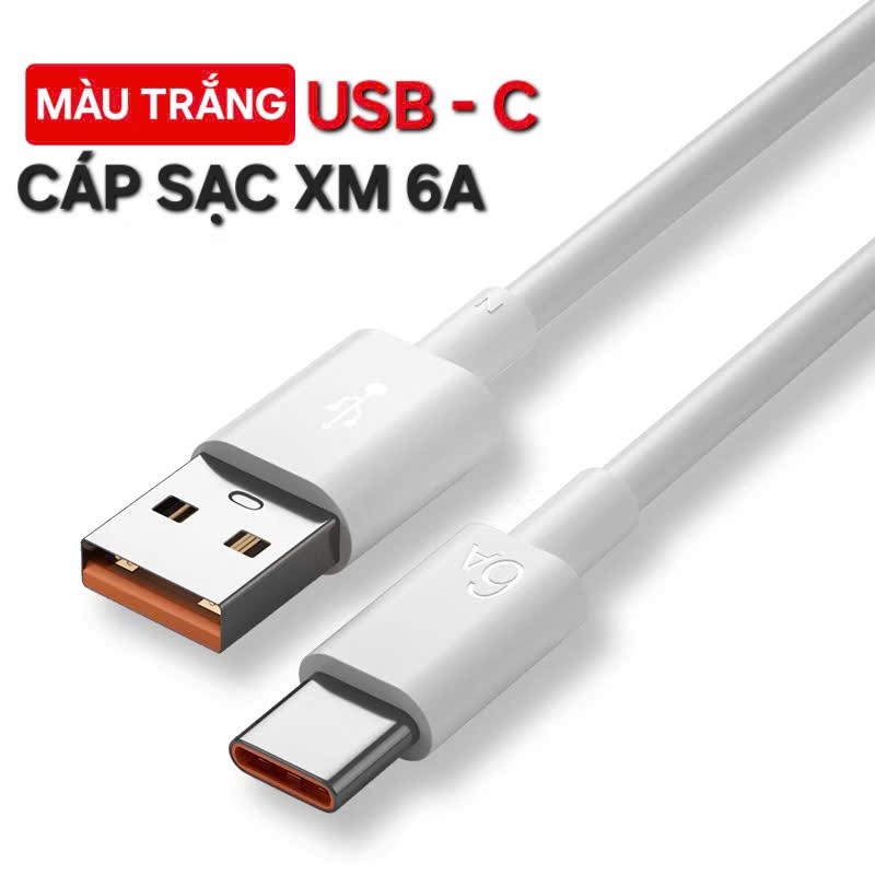 Cáp sạc nhanh 6A chuôi USB to TYPE C 1M 2M bảo hành 6 tháng | Shopee ...