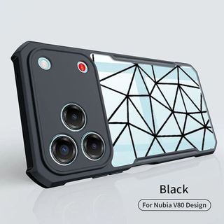 Ốp Điện Thoại Acrylic Cho Nubia V80 Max Ốp Lưng Nubia V80 V70 Design V80 Pro V70 Max Sang Trọng Siêu Mỏng Khung Đen Chống Rơi Chống Trầy Xước Vỏ Bảo Vệ i01-05