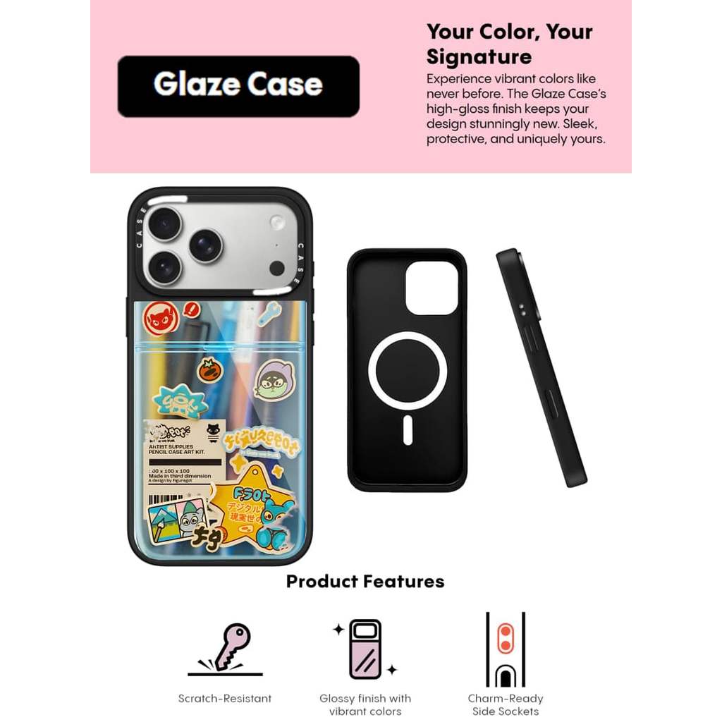 CASECASE X Monster Dán Ốp Lưng Chống Trầy Xước Từ Hút Kính Dành Cho IPhone 17 Air 16 15 14 Pro Max Plus Ốp Lưng Cứng Có Hộp Khắc logo