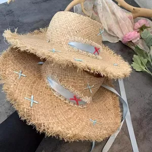 Mũ rơm flat top nữ lớn vành rộng, chất liệu rafia, chống nắng,perfect cho kỳ nghỉ hè bên bãi biển