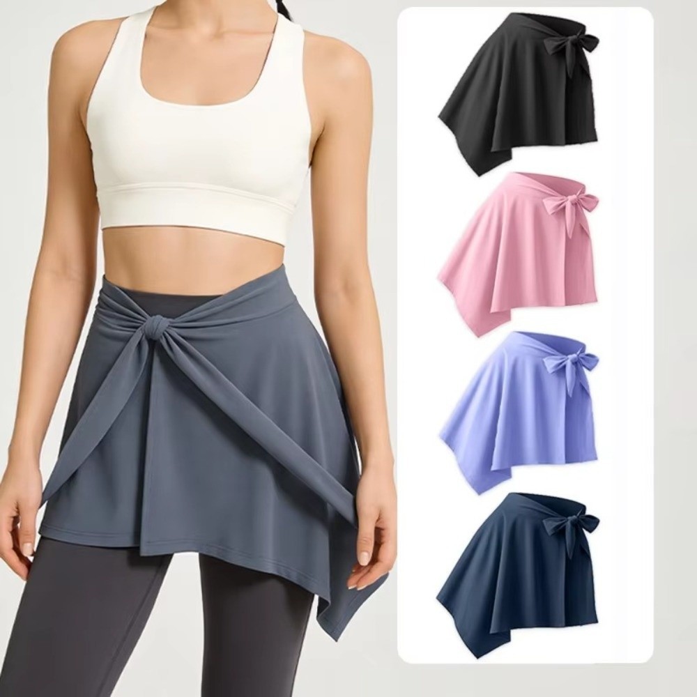 Váy ngắn ICUCKO Yoga, Váy tập thể dục quấn lụa băng khô nhanh, Dây đeo có thể điều chỉnh chống rò rỉ một mảnh Rèm tập thể dục dành cho nữ