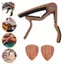 toyuvn HUIOP titleGuitar Capo Ergonomic Kẹp bằng gỗ nguyên khối và gel cho nhiều loại nhạc cụ dây