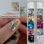 GILL Trang trí móng nghệ thuật chấm bi lấp lánh, Phụ kiện móng 12 ô đa sắc, Charms tối giản tự làm cho salon