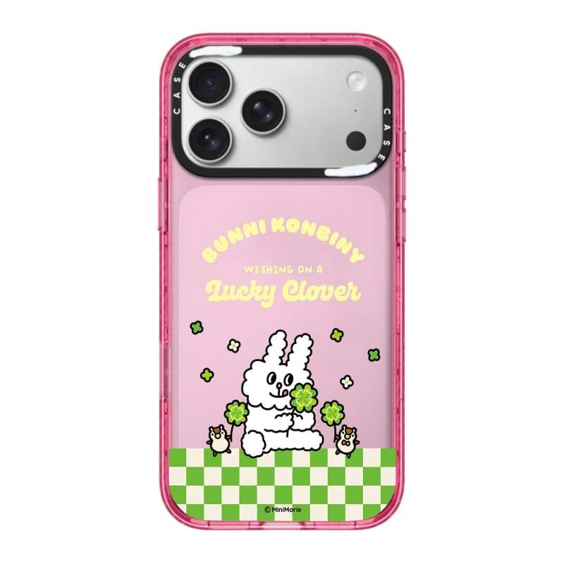 CASECASE X Vỏ cỏ ba lá Thỏ Đen / Xanh da trời / Hồng Bộ sưu tập kẹo Fizz Màu sắc trong suốt Cứng Hút từ tính Vỏ tác động cho Apple IPhone 13 14 15 16 17Pro Max Plus Có hộp