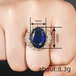 Châu Âu Mỹ ins Nhẫn Sapphire Giả Phong Cách Mới Nữ