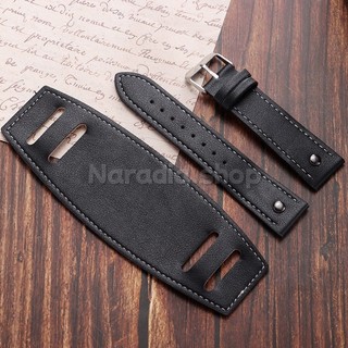 Dây đeo đồng hồ bằng da PU 20 / 22 / 24mm có khay cho dây đeo đồng hồ quân sự Fossil Retro dành cho nam nữ thay thế