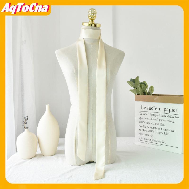 AqToCna Khăn Lụa Satin 5x200cm - Quàng Cổ Mỏng Dài & Dây Buộc Tóc
