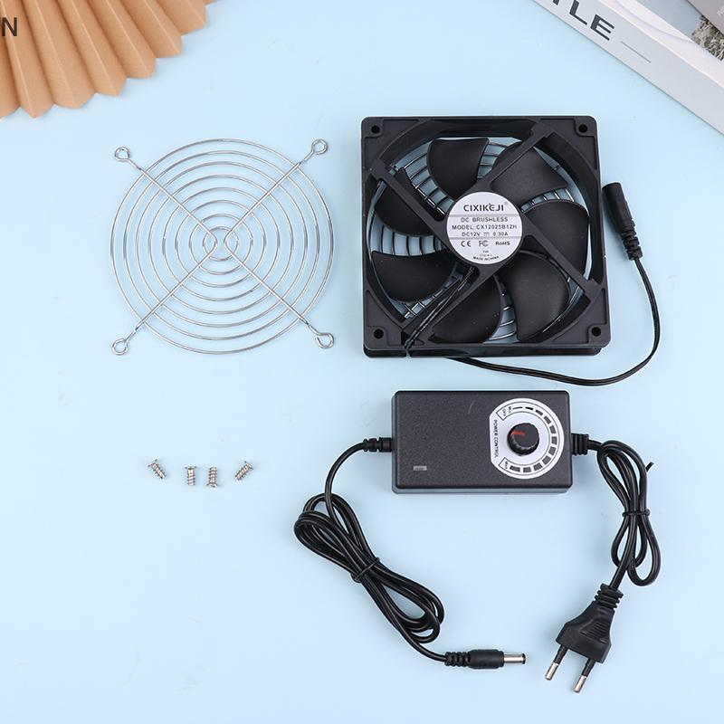 NS 12CM 2700RPM Quạt Làm Mát Có Bộ Điều Khiển + 2 Vỏ Lưới Kim Loại 12V Khung Máy BTC Máy Làm Việc Tủ Tản Nhiệt Máy Chủ Quạt NS