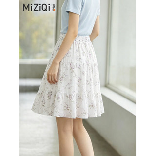 【MIZIQI】Váy ngắn in hoa cho nữ, váy chữ A phong cách ngày lễ