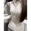 Quần áo chống nắng màu vàng kem Slim-fit dành cho nữ 2026 Phong cách mới Cổ đứng chống nắng Quần áo Ice Silk Yoga Quần áo F