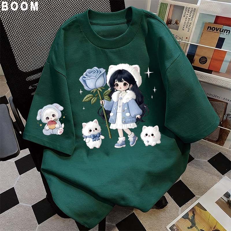 Áo thun chữ thêu nữ kiểu hàn quốc form rộng tay lỡ cổ tròn cotton mát - hè hot trend in cách dễ thương- Local brand #02