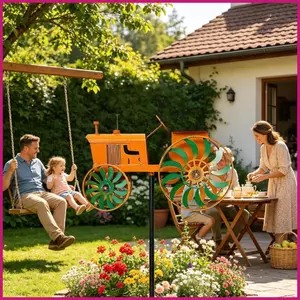 Gió Spinner Máy Kéo Kim Loại Xoay Bánh Xe Cổ Phần Kim Loại Gió Spinners Trang Trí Sân Vườn Cho Hiên Nhà Bãi Cỏ Con Đường shopidaevn