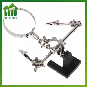 SWEET Giúp dụng cụ cầm tay thứ ba Giá đỡ hàn với kính lúp hàn 5X 2 Kẹp cá sấu Xoay 360 độ Công cụ sửa chữa Adju n