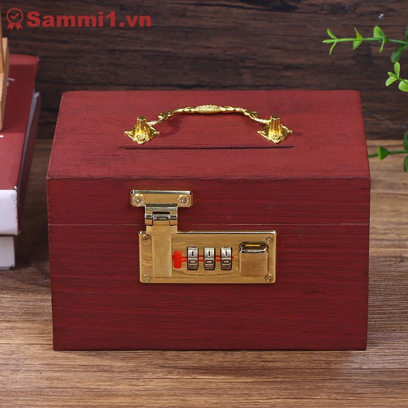 ZK Gỗ Mật Khẩu Khóa Heo Đất Tiết Kiệm Tiền Đồng Xu Hộp Tổ Chức Cho Trẻ Em Quà Tặng VN
