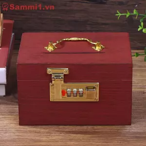 ZK Gỗ Mật Khẩu Khóa Heo Đất Tiết Kiệm Tiền Đồng Xu Hộp Tổ Chức Cho Trẻ Em Quà Tặng VN