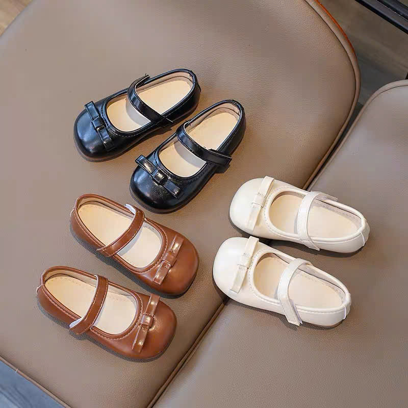 ( hàng sẵn) giày búp bê cho bé gái nơ xinh xắn da PU mềm êm chân chống trượt cho bé từ 1 tuổi v7712 ( có video )