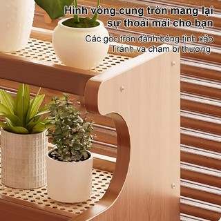 [LOẠI 1] Kệ Đựng Ly Cốc Để Bàn Gỗ Đan Mây Phong Cách Vintage MAISON Giá Để Đồ Đa Năng Nhiều Tầng Decor Bàn Làm Việc